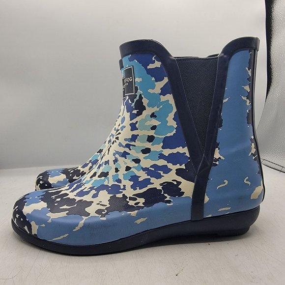 London Fog Collection Piccadilly Womens 6 Blue Tie Dye Rain Boots Outdoors - Picture 5 of 13